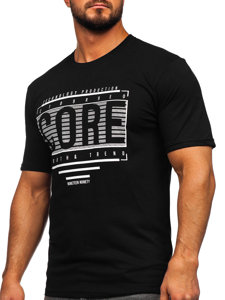 Bolf Herren T-Shirt mit Motiv Schwarz  SS11071