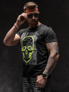 Bolf Herren T-Shirt mit Motiv Schwarz Y70007