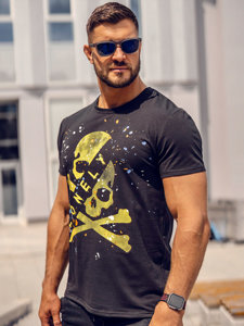 Bolf Herren T-Shirt mit Motiv Schwarz  Y70008A