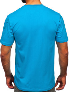 Bolf Herren T-Shirt mit Motiv Türkis  14204