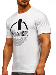 Bolf Herren T-Shirt mit Motiv Weiß  0011