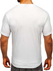 Bolf Herren T-Shirt mit Motiv Weiß  0011