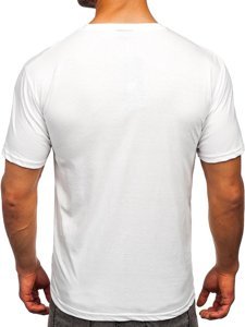 Bolf Herren T-Shirt mit Motiv Weiß  0202