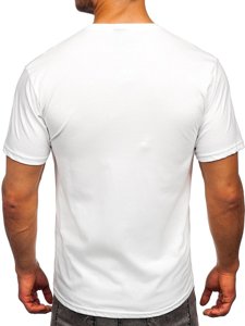 Bolf Herren T-Shirt mit Motiv Weiß  0303