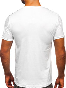 Bolf Herren T-Shirt mit Motiv Weiß  1173