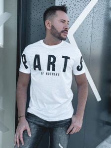 Bolf Herren T-Shirt mit Motiv Weiß  1180