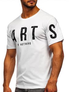 Bolf Herren T-Shirt mit Motiv Weiß  1180