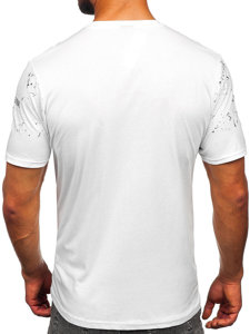 Bolf Herren T-Shirt mit Motiv Weiß  14204