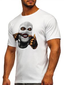 Bolf Herren T-Shirt mit Motiv Weiß  142172