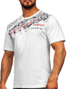 Bolf Herren T-Shirt mit Motiv Weiß  14234