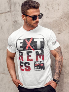 Bolf Herren T-Shirt mit Motiv Weiß  14312A