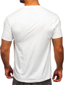 Bolf Herren T-Shirt mit Motiv Weiß  14499