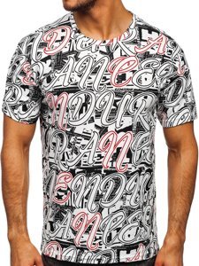 Bolf Herren T-Shirt mit Motiv Weiß  14906