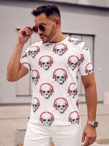 Bolf Herren T-Shirt mit Motiv Weiß  14919A