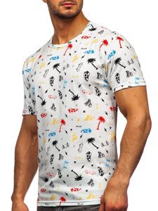 Bolf Herren T-Shirt mit Motiv Weiß 14924