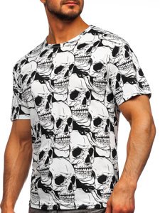 Bolf Herren T-Shirt mit Motiv Weiß 14928