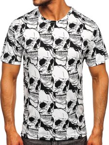 Bolf Herren T-Shirt mit Motiv Weiß 14928