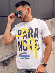 Bolf Herren T-Shirt mit Motiv Weiß 2309A-1