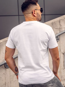 Bolf Herren T-Shirt mit Motiv Weiß 2309A-1