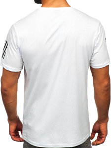 Bolf Herren T-Shirt mit Motiv Weiß 2611