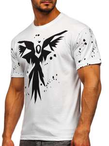 Bolf Herren T-Shirt mit Motiv Weiß 300