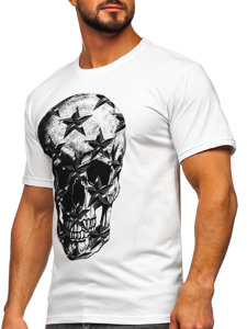 Bolf Herren T-Shirt mit Motiv Weiß  6300