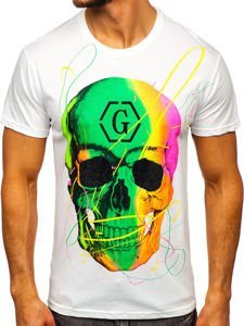 Bolf Herren T-Shirt mit Motiv Weiß  KS2107