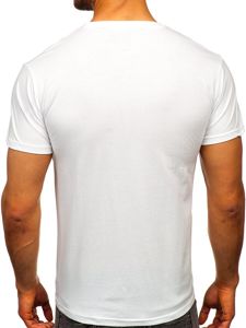 Bolf Herren T-Shirt mit Motiv Weiß  KS2107