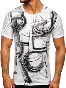 Bolf Herren T-Shirt mit Motiv Weiß KS2525T