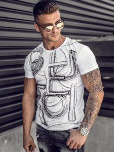 Bolf Herren T-Shirt mit Motiv Weiß  KS2525TA