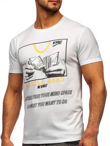 Bolf Herren T-Shirt mit Motiv Weiß  KS2538