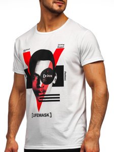 Bolf Herren T-Shirt mit Motiv Weiß  KS2552