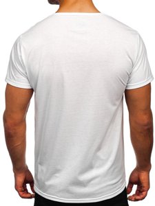 Bolf Herren T-Shirt mit Motiv Weiß  KS2552