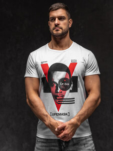 Bolf Herren T-Shirt mit Motiv Weiß  KS2552