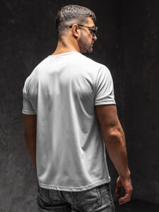 Bolf Herren T-Shirt mit Motiv Weiß KS2625