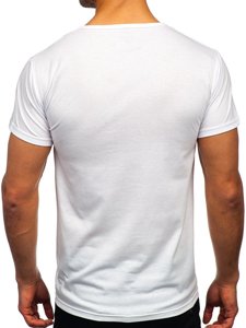 Bolf Herren T-Shirt mit Motiv Weiß KS2633