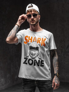 Bolf Herren T-Shirt mit Motiv Weiß KS2652