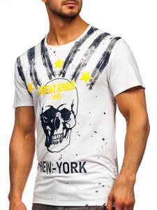 Bolf Herren T-Shirt mit Motiv Weiß Y70006