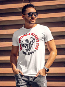 Bolf Herren T-Shirt mit Motiv Weiß Y70015