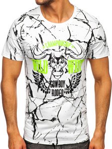 Bolf Herren T-Shirt mit Motiv Weiß Y70026