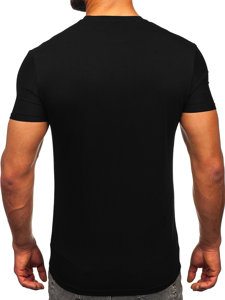 Bolf Herren T-Shirt mit Pailletten Motiv Schwarz  MT3037