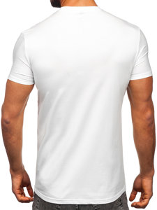 Bolf Herren T-Shirt mit Pailletten Motiv Weiß  MT3037