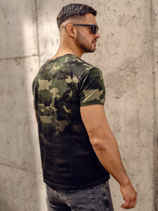 Bolf Herren T-Shirt mit Print Camo Khaki  S808A1