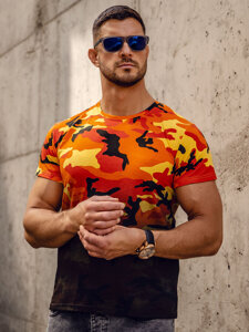 Bolf Herren T-Shirt mit Print Camo Orange  S808A1