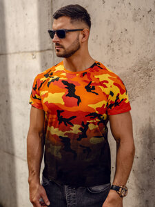 Bolf Herren T-Shirt mit Print Camo Orange  S808A1