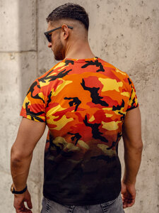 Bolf Herren T-Shirt mit Print Camo Orange  S808A1