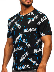 Bolf Herren T-Shirt mit Print Schwarz-Blau  14939