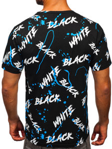 Bolf Herren T-Shirt mit Print Schwarz-Blau  14939