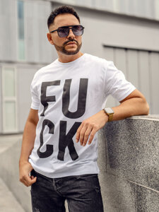 Bolf Herren T-Shirt mit Print Weiß 1267A