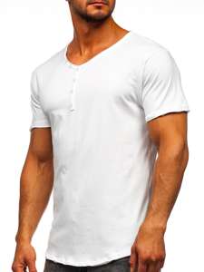 Bolf Herren T-Shirt mit V-Ausschnitt Weiß 4049